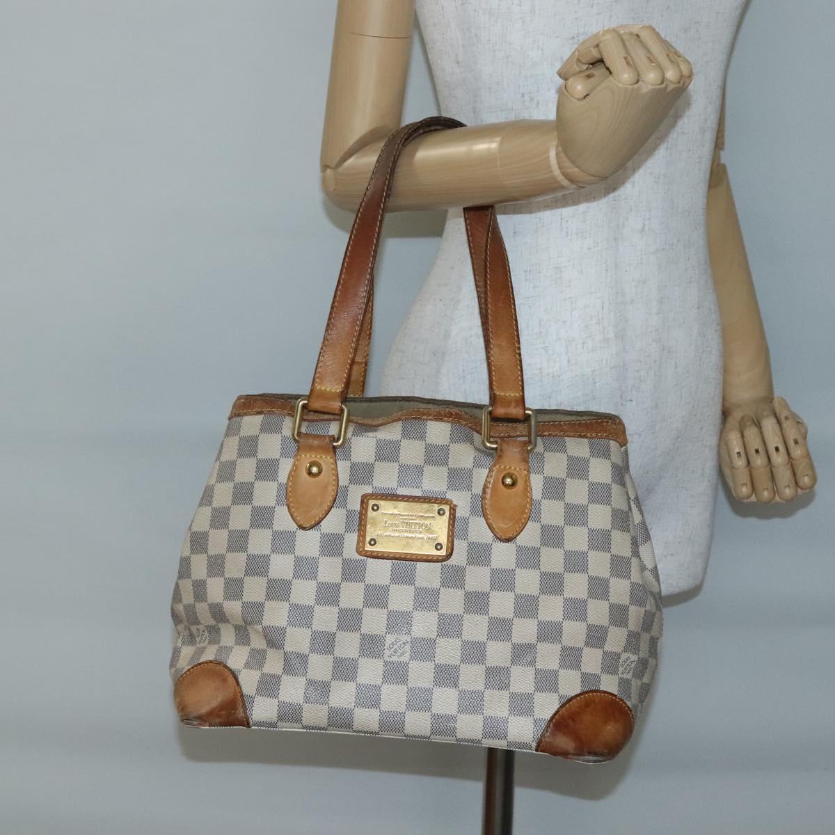 LOUIS VUITTON Damier Azur Hampstead PM Tote Bag N51207 LV Auth 140778