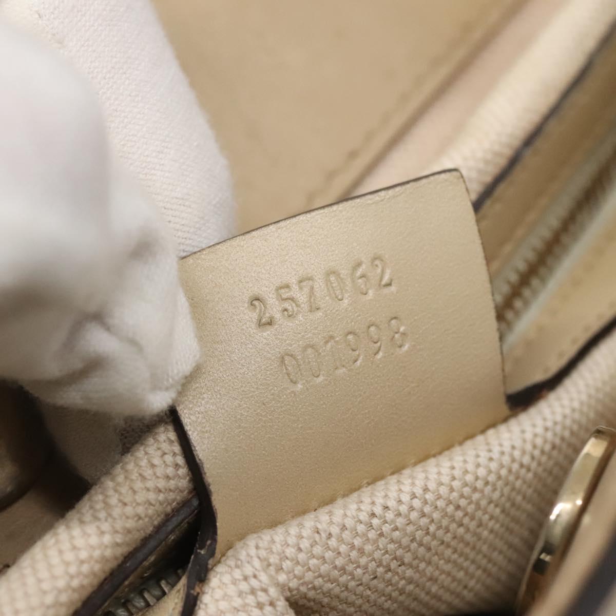 GUCCI GG Canvas Web Sherry Line Tote Bag Beige Gold 257062 Auth 140783