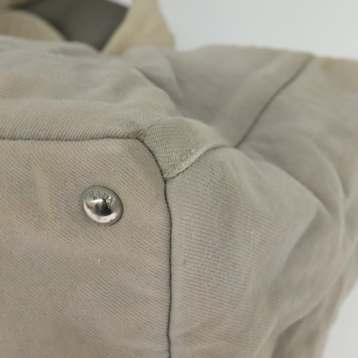 PRADA Bijoux Kanapa MM Tote Bag Canvas 2way Gray Auth 140797