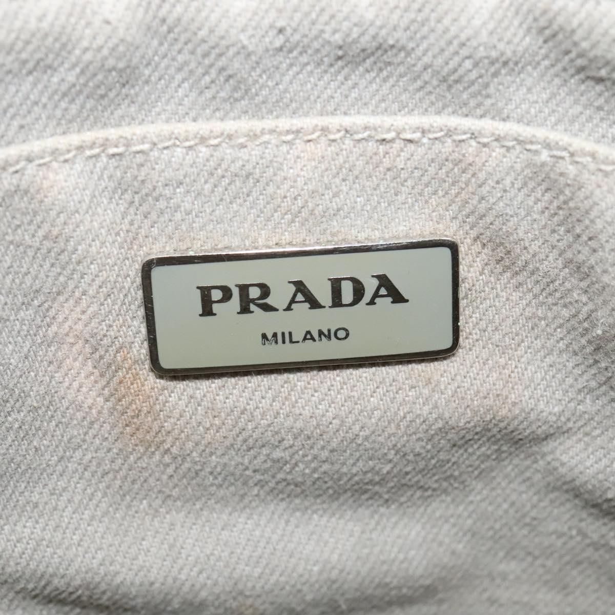 PRADA Bijoux Kanapa MM Tote Bag Canvas 2way Gray Auth 140797