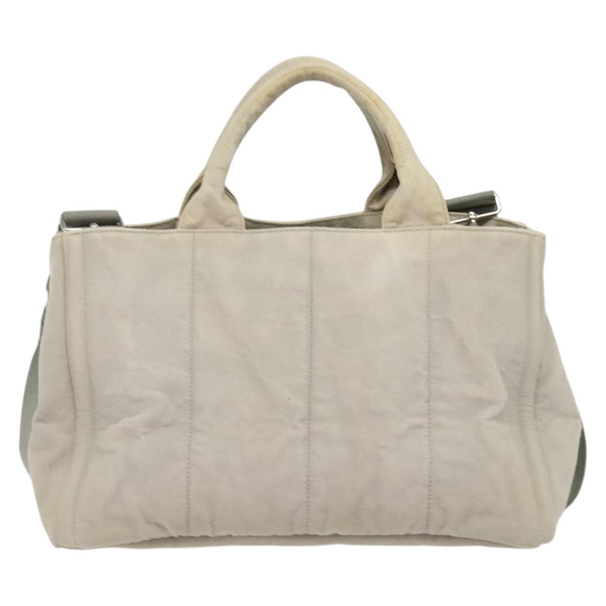 PRADA Bijoux Kanapa MM Tote Bag Canvas 2way Gray Auth 140797
