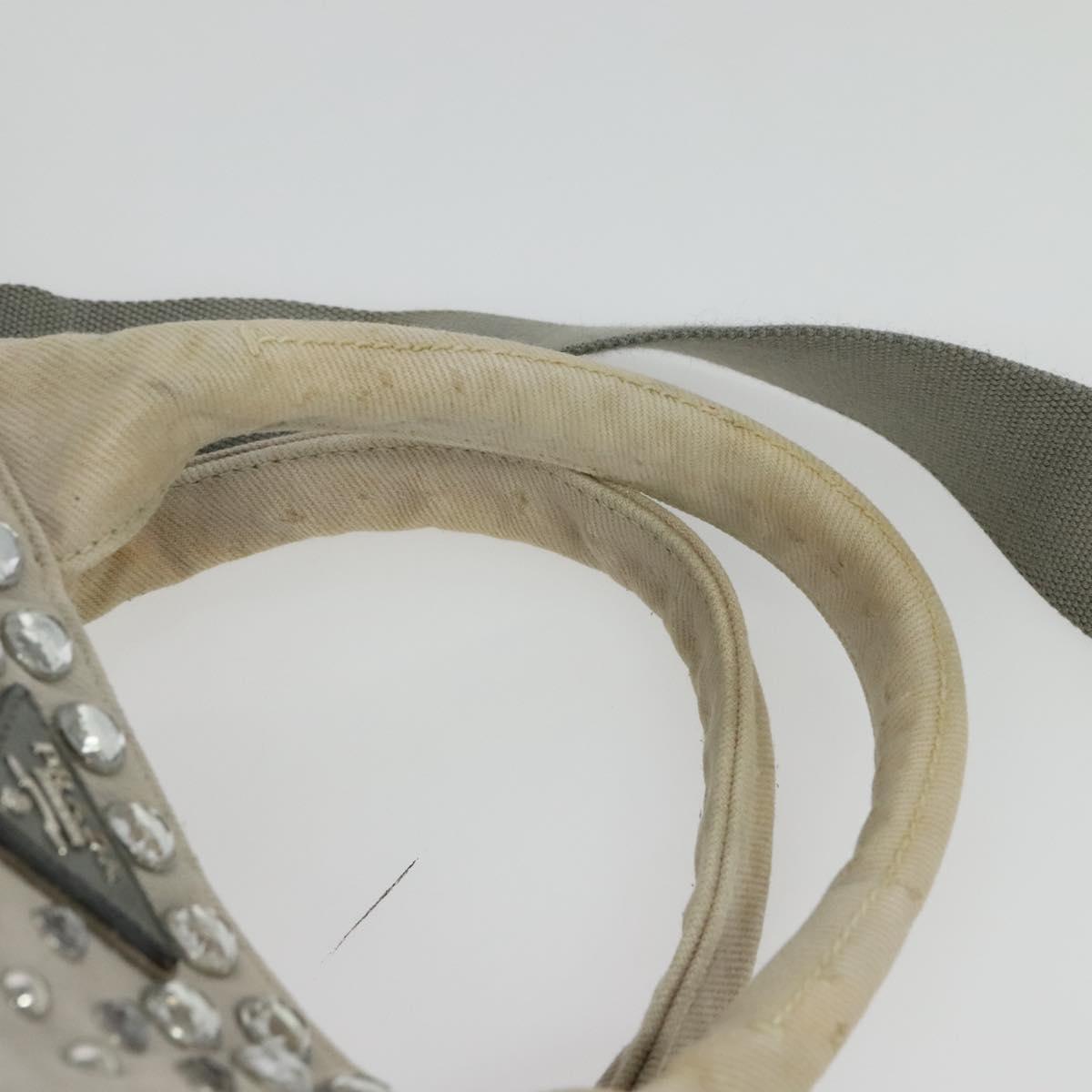 PRADA Bijoux Kanapa MM Tote Bag Canvas 2way Gray Auth 140797