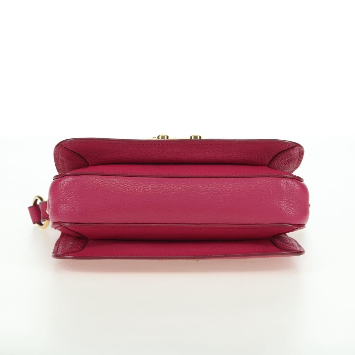 Miu Miu Hand Bag Leather 2way Pink Gold Auth 140807V
