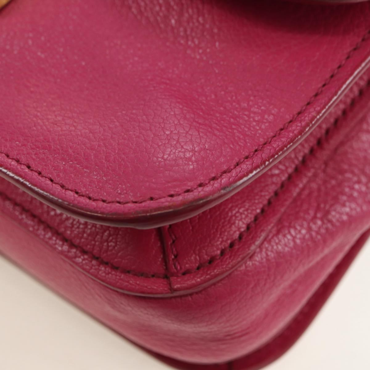Miu Miu Hand Bag Leather 2way Pink Gold Auth 140807V
