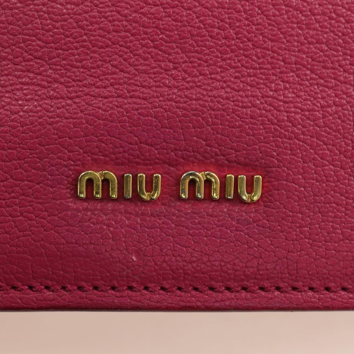 Miu Miu Hand Bag Leather 2way Pink Gold Auth 140807V
