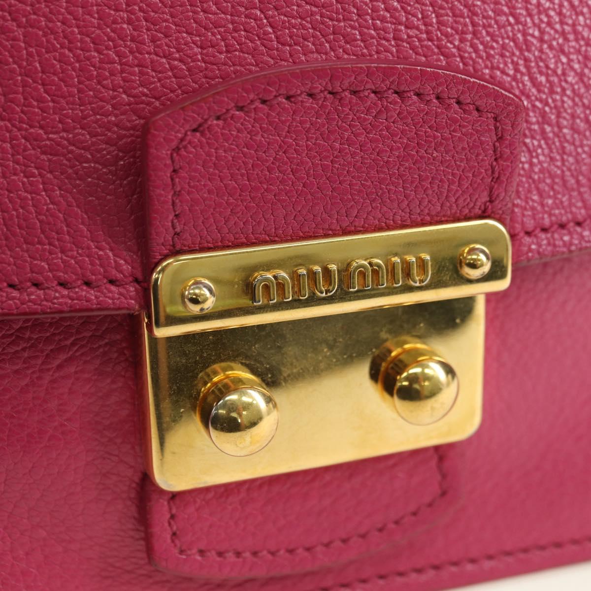 Miu Miu Hand Bag Leather 2way Pink Gold Auth 140807V