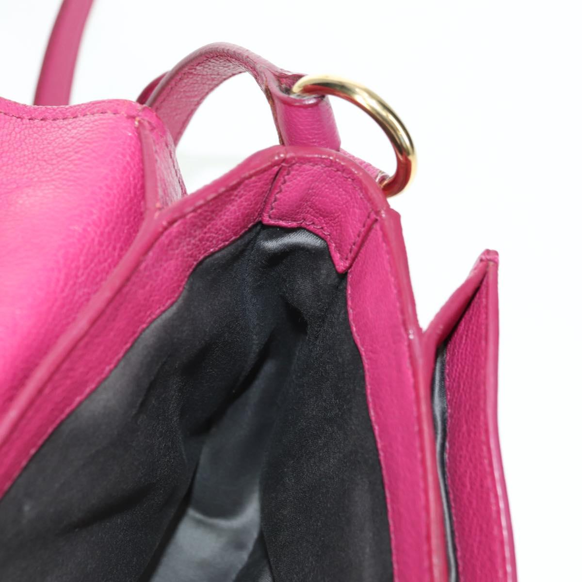 Miu Miu Hand Bag Leather 2way Pink Gold Auth 140807V