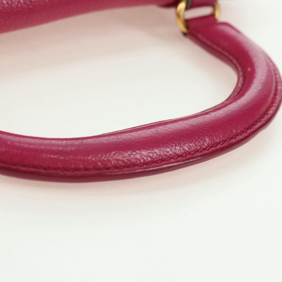 Miu Miu Hand Bag Leather 2way Pink Gold Auth 140807V