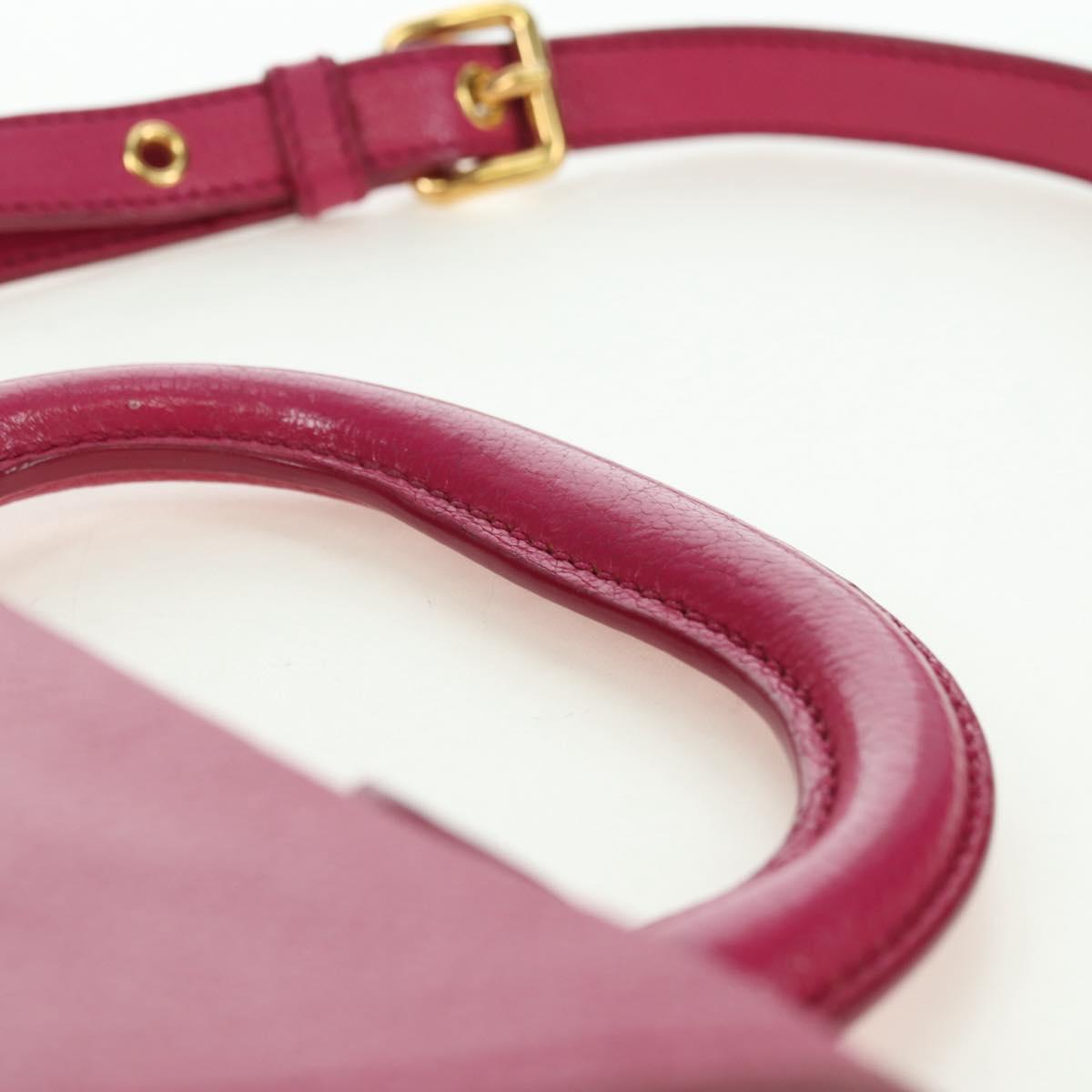 Miu Miu Hand Bag Leather 2way Pink Gold Auth 140807V