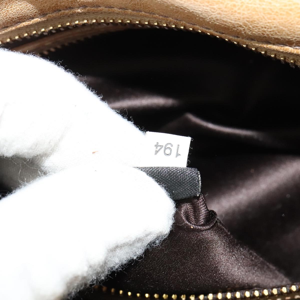 Miu Miu Hand Bag Leather 2way Beige Gold Auth 140809