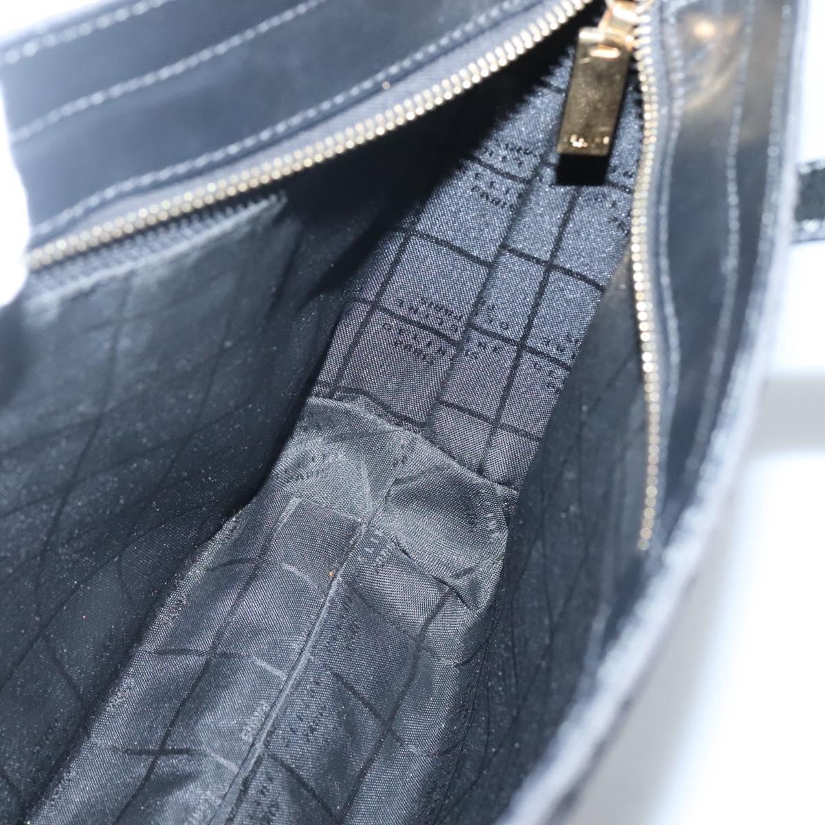 CELINE C Macadam Canvas Tote Bag Black Gold Auth 140814