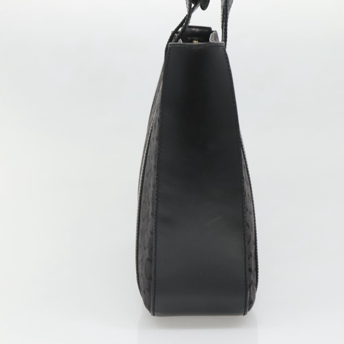CELINE C Macadam Canvas Tote Bag Black Gold Auth 140814