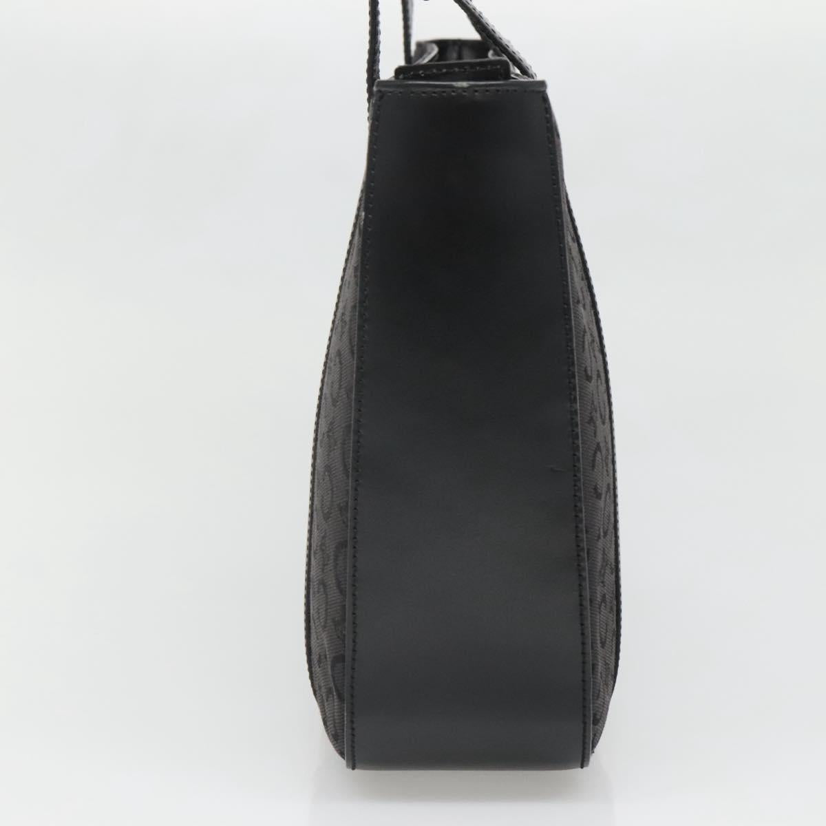 CELINE C Macadam Canvas Tote Bag Black Gold Auth 140814