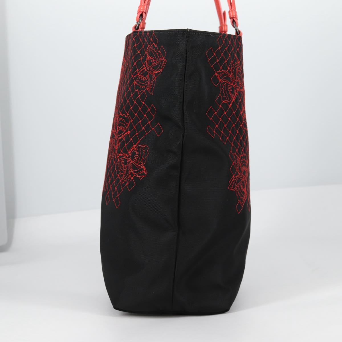 BOTTEGA VENETA Tote Bag Nylon Black Red Auth 140820V