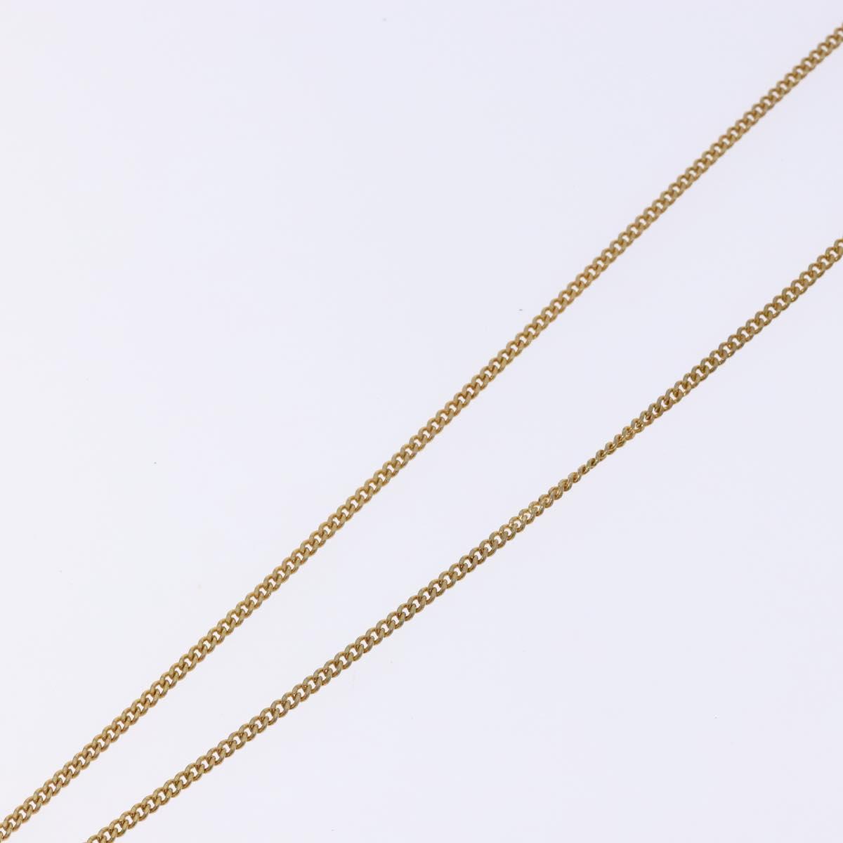 Christian Dior Stone Necklace metal Gold Tone Auth 140828