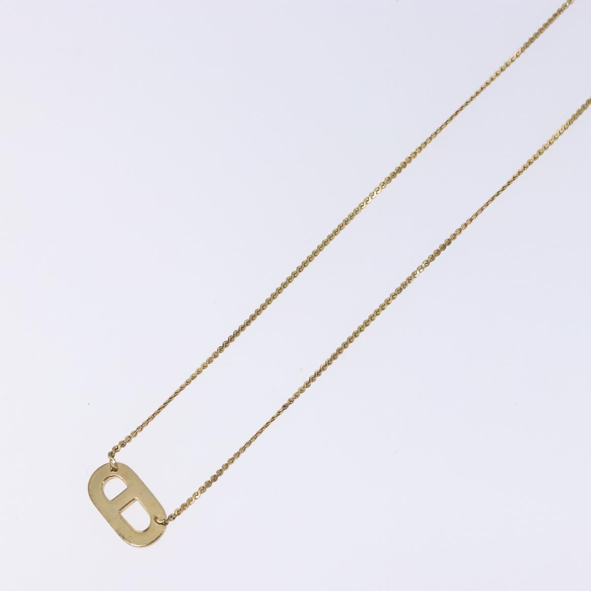 Christian Dior CD Logo Necklace metal Gold Tone Auth 140832
