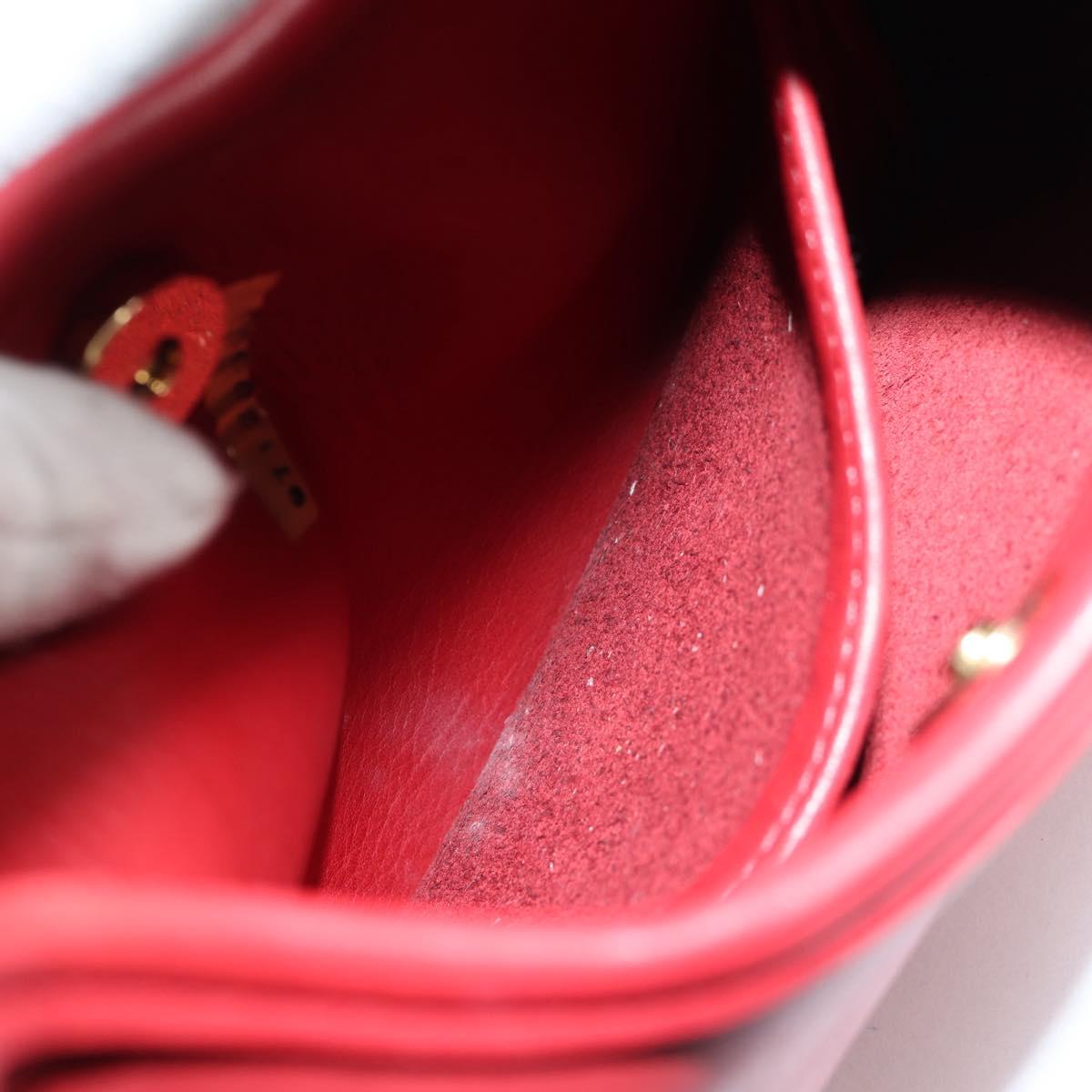 Coach Hand Bag Leather Red Auth 140834V