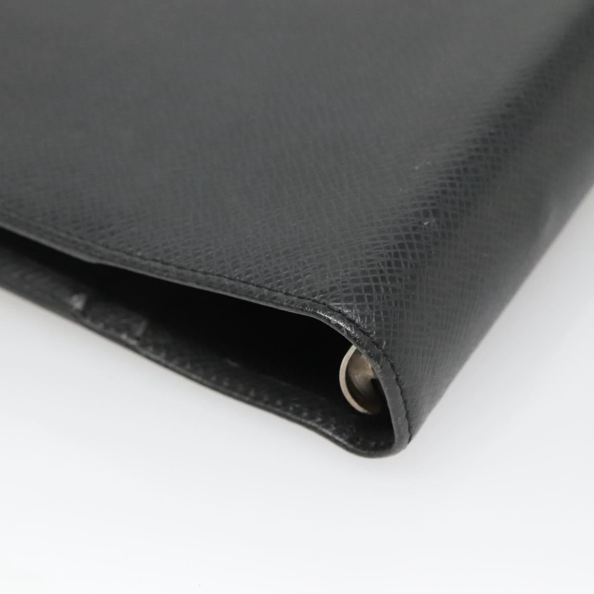 LOUIS VUITTON Taiga Agenda GM Day Planner Cover Black R20232 LV Auth 140844