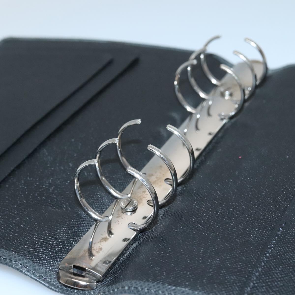 LOUIS VUITTON Taiga Agenda GM Day Planner Cover Black R20232 LV Auth 140844