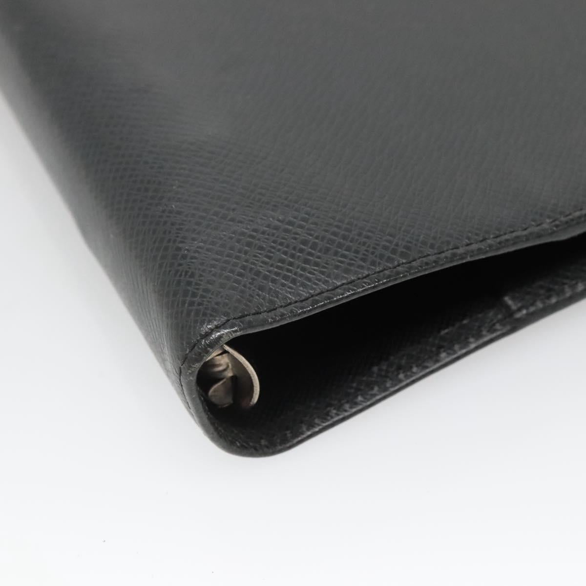 LOUIS VUITTON Taiga Agenda GM Day Planner Cover Black R20232 LV Auth 140844