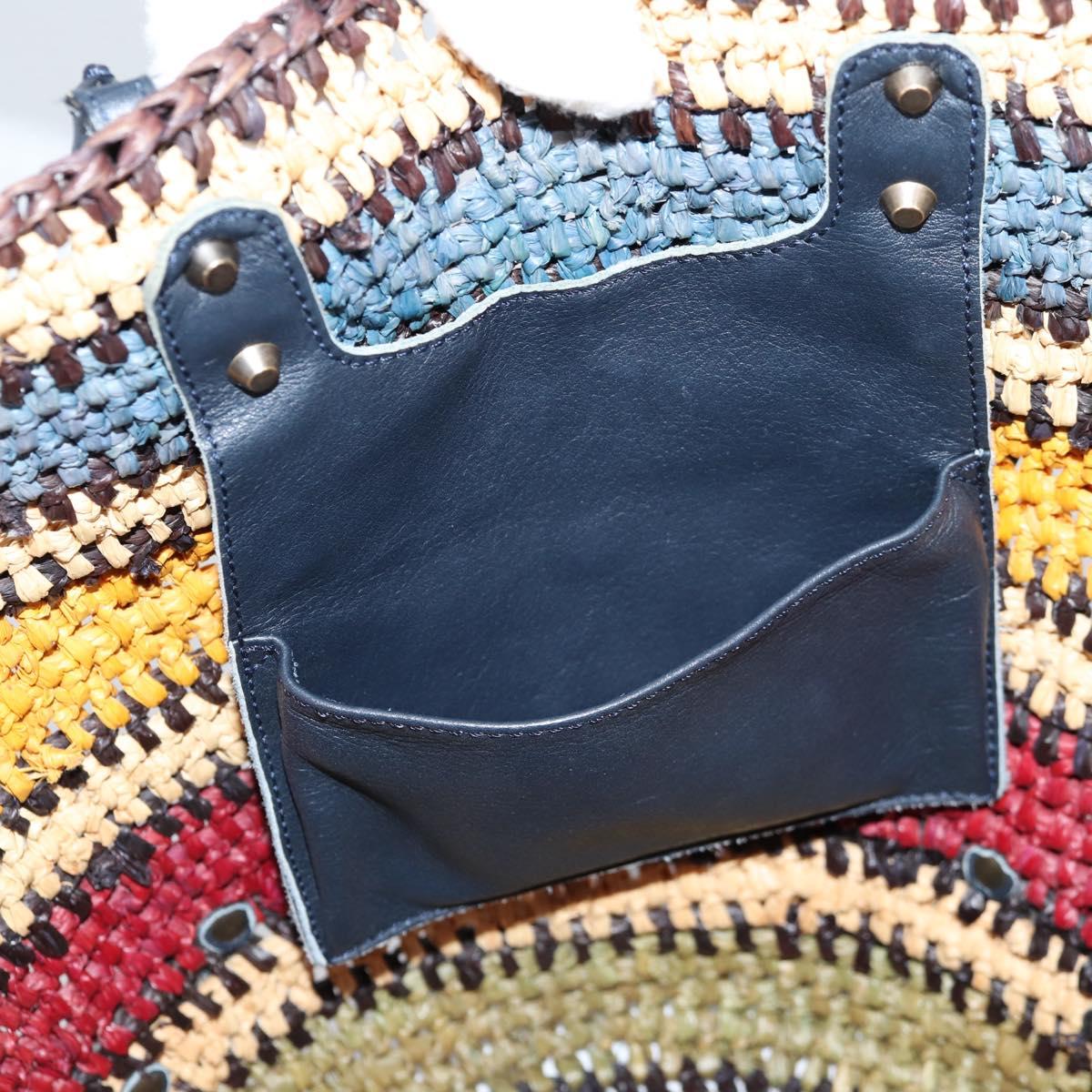 BALENCIAGA Tote Bag Raffia Beige Auth 140846V