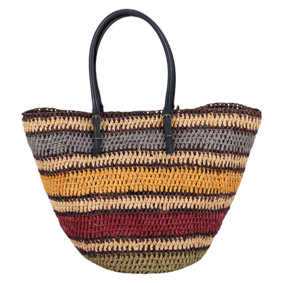 BALENCIAGA Tote Bag Raffia Beige Auth 140846V