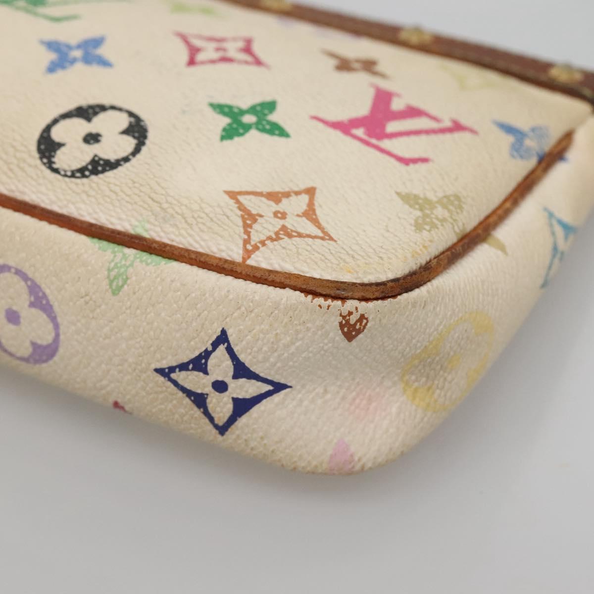 LOUIS VUITTON Monogram Multicolor Pochette Pouch White M92649 LV Auth 140848