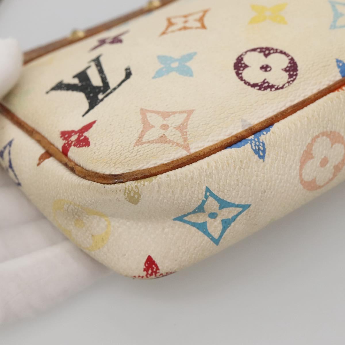 LOUIS VUITTON Monogram Multicolor Pochette Pouch White M92649 LV Auth 140848