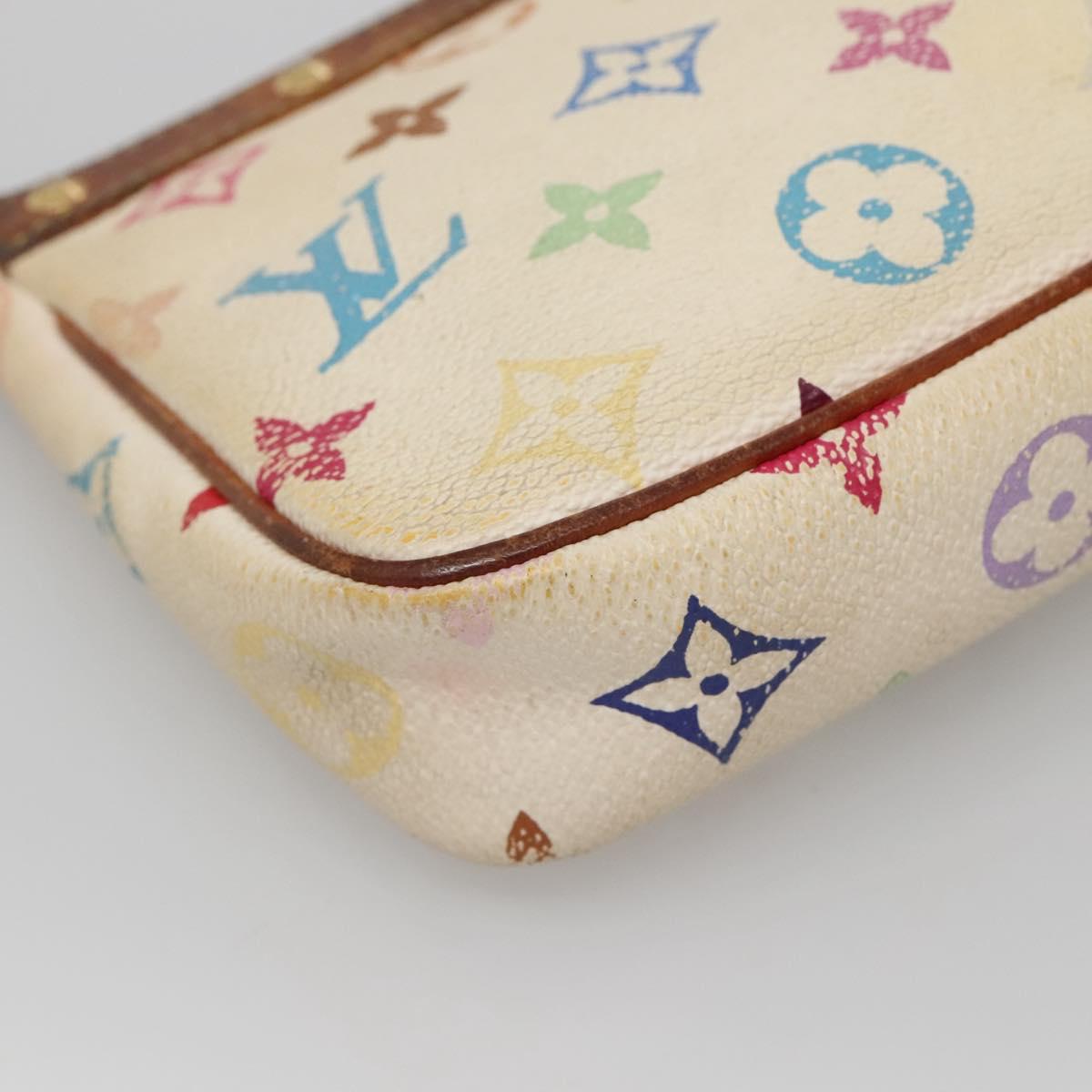 LOUIS VUITTON Monogram Multicolor Pochette Pouch White M92649 LV Auth 140848