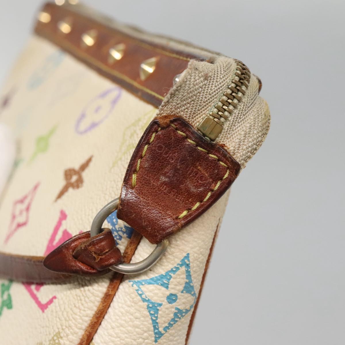 LOUIS VUITTON Monogram Multicolor Pochette Pouch White M92649 LV Auth 140848