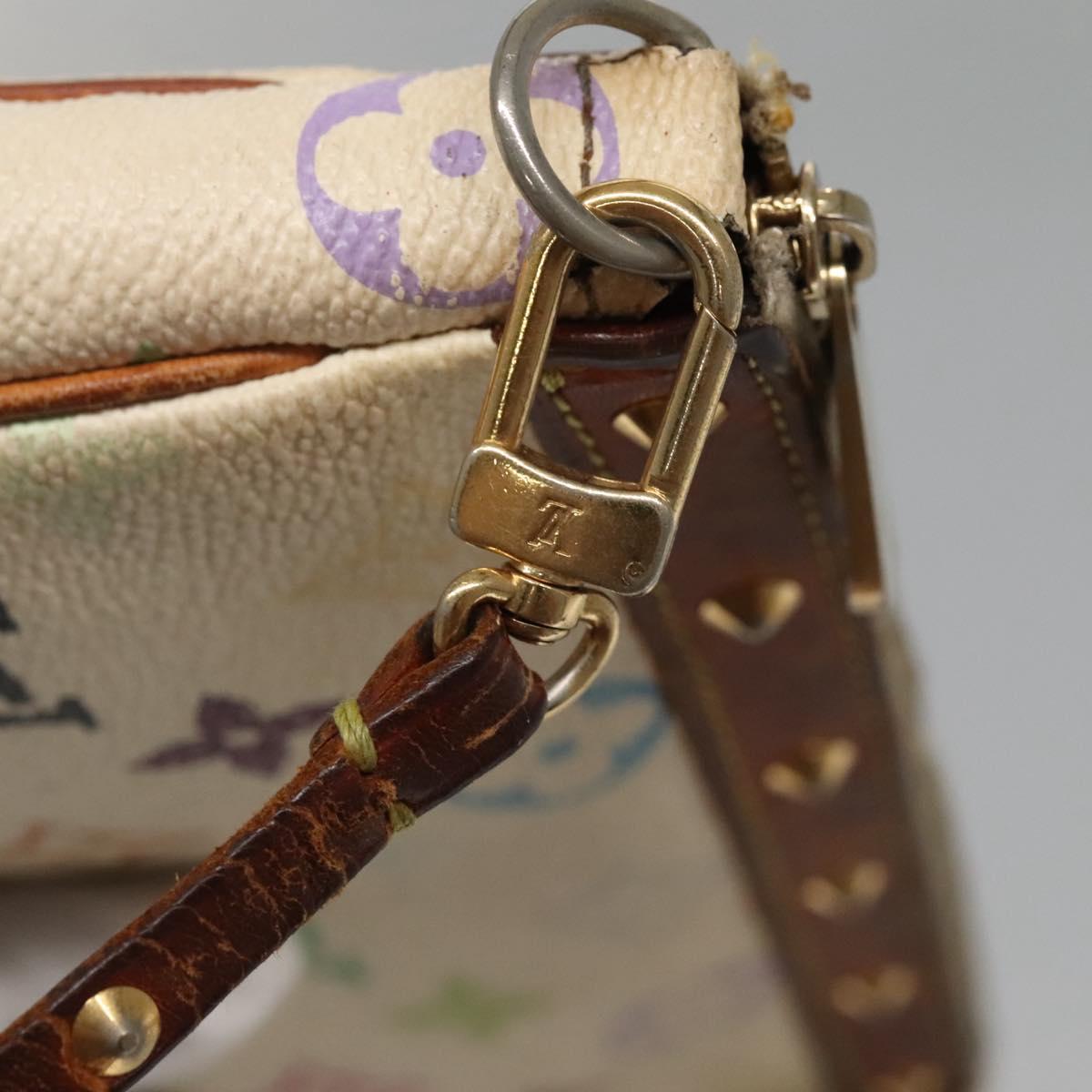 LOUIS VUITTON Monogram Multicolor Pochette Pouch White M92649 LV Auth 140848