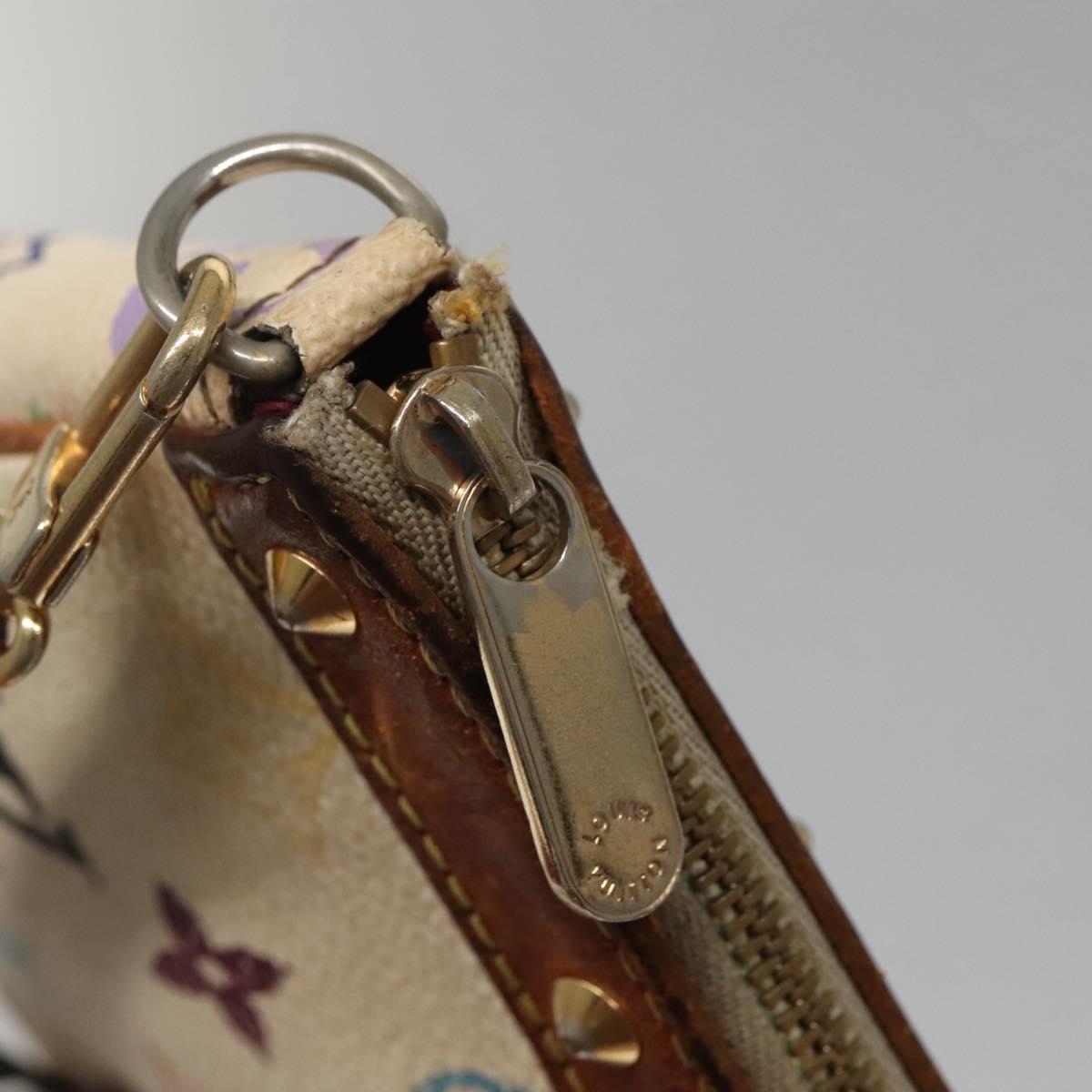 LOUIS VUITTON Monogram Multicolor Pochette Pouch White M92649 LV Auth 140848