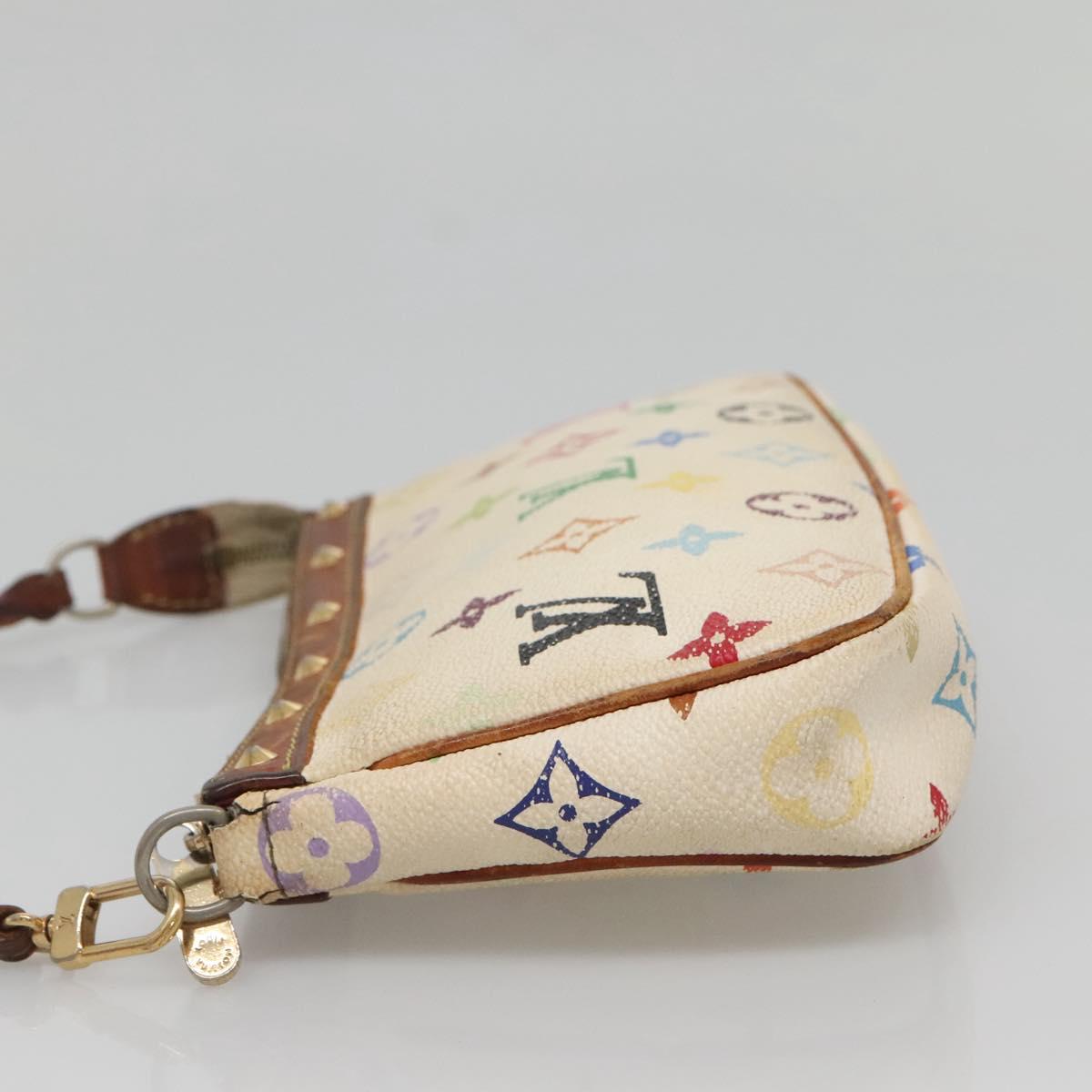 LOUIS VUITTON Monogram Multicolor Pochette Pouch White M92649 LV Auth 140848