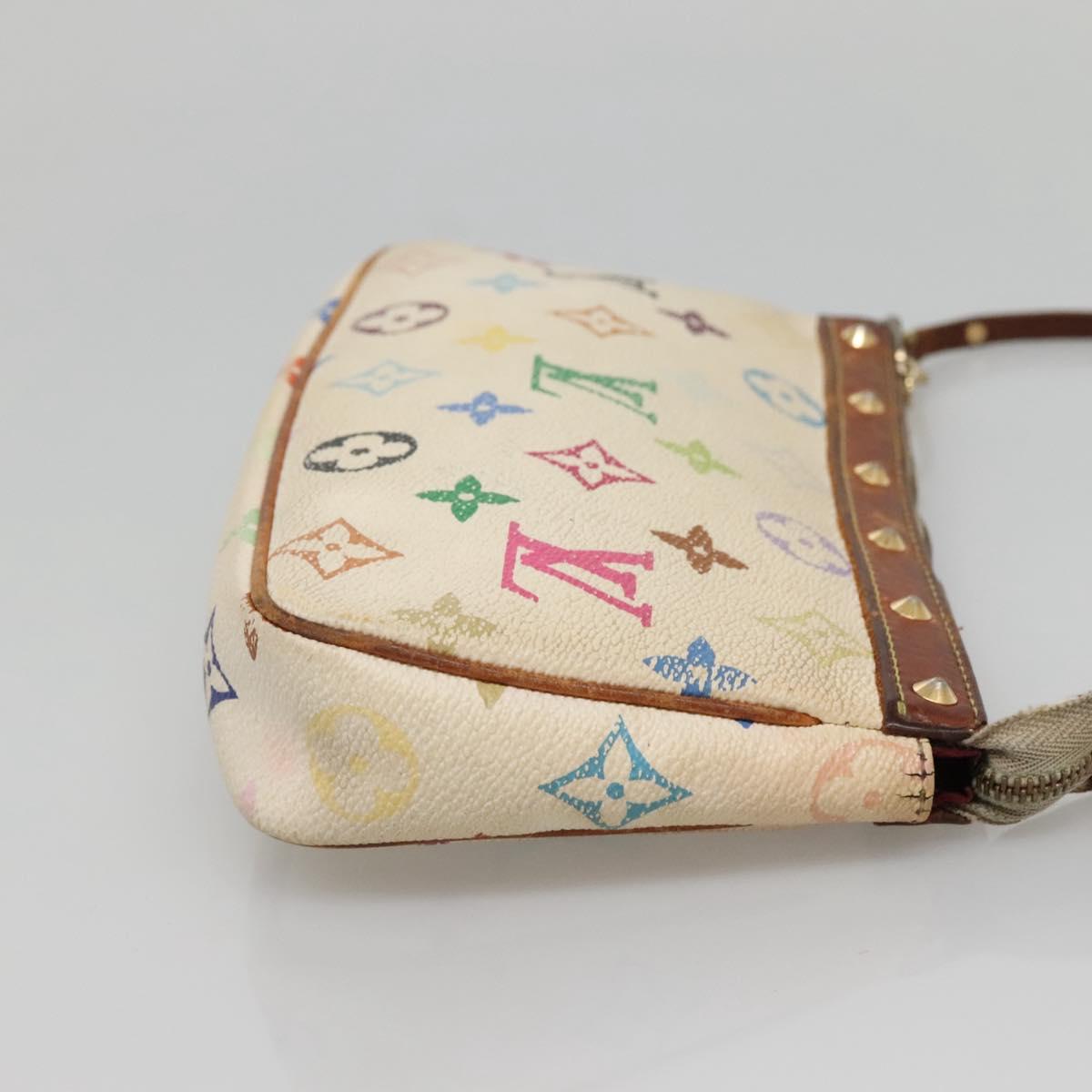 LOUIS VUITTON Monogram Multicolor Pochette Pouch White M92649 LV Auth 140848