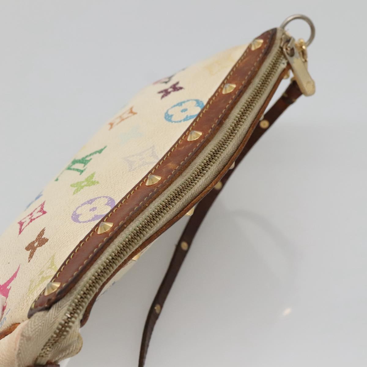 LOUIS VUITTON Monogram Multicolor Pochette Pouch White M92649 LV Auth 140848