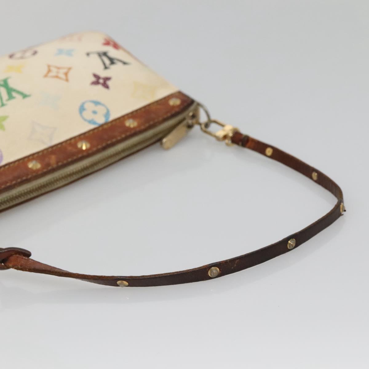 LOUIS VUITTON Monogram Multicolor Pochette Pouch White M92649 LV Auth 140848