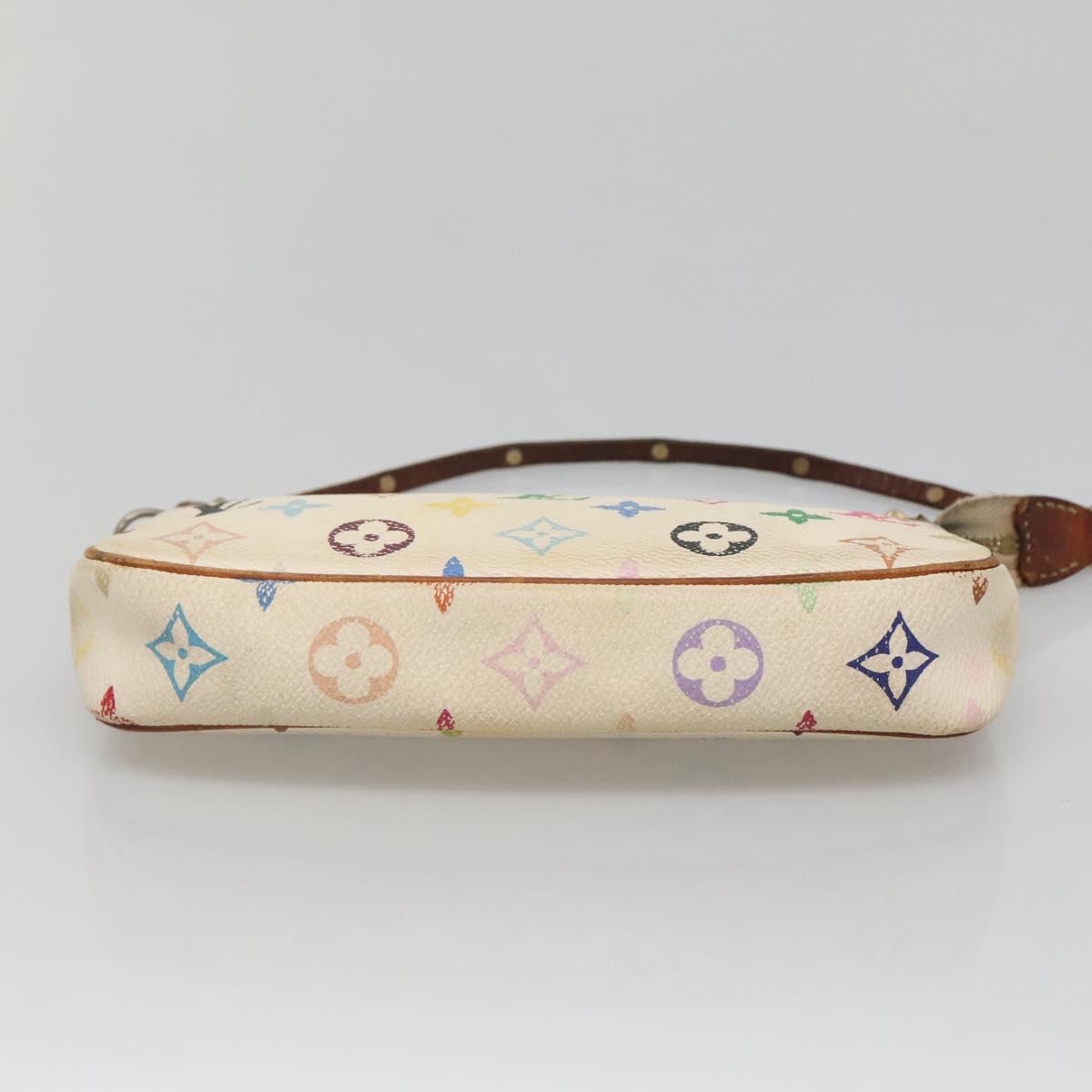 LOUIS VUITTON Monogram Multicolor Pochette Pouch White M92649 LV Auth 140848