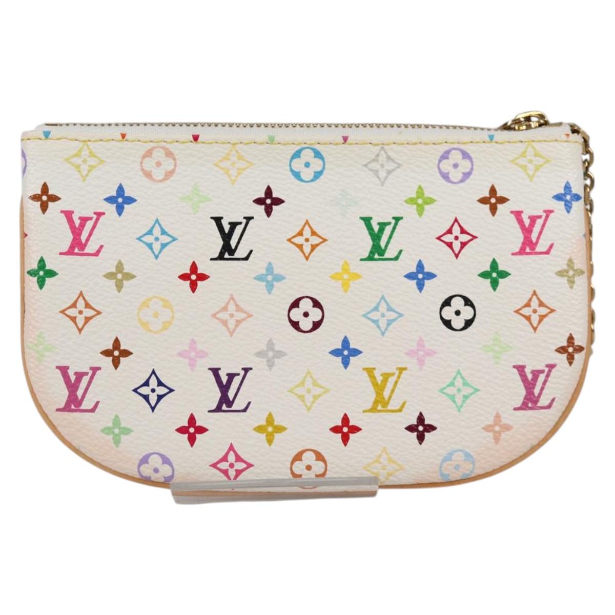 LOUIS VUITTON Monogram Multicolor Pochette MM Pouch White M60028 LV Auth 140849V