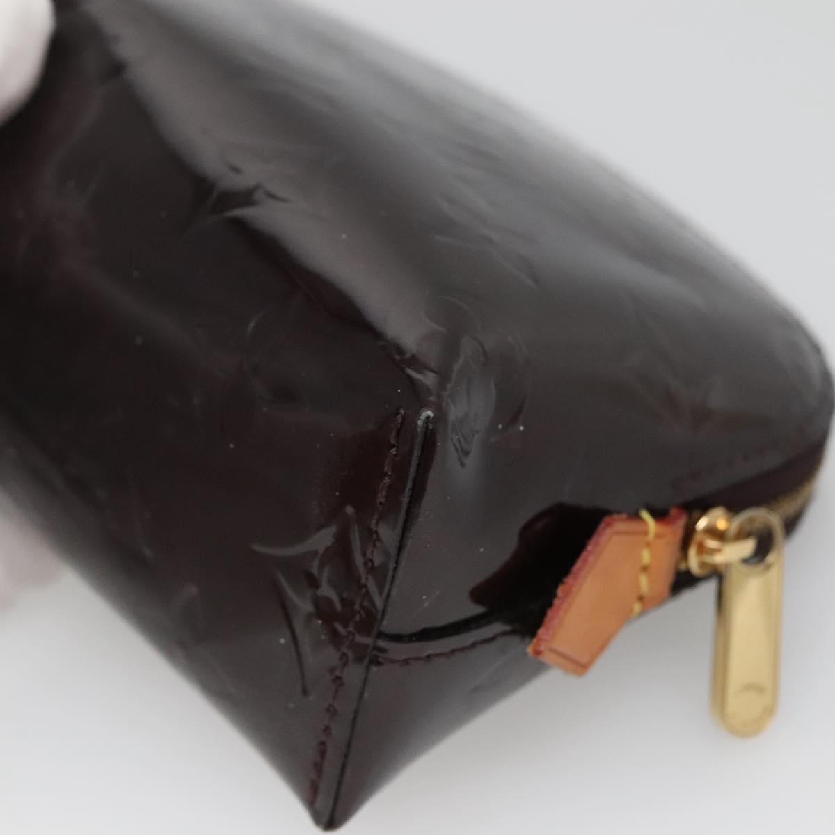 LOUIS VUITTON Monogram Vernis Pochette Cosmetic PM Amarante M91495 Auth 140856