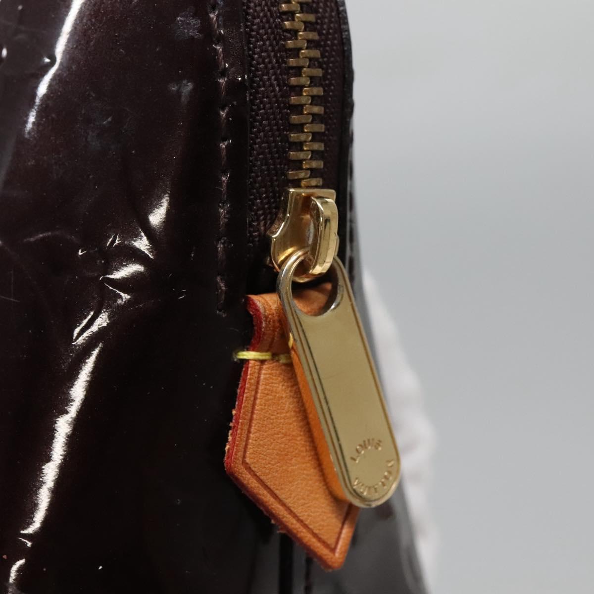 LOUIS VUITTON Monogram Vernis Pochette Cosmetic PM Amarante M91495 Auth 140856