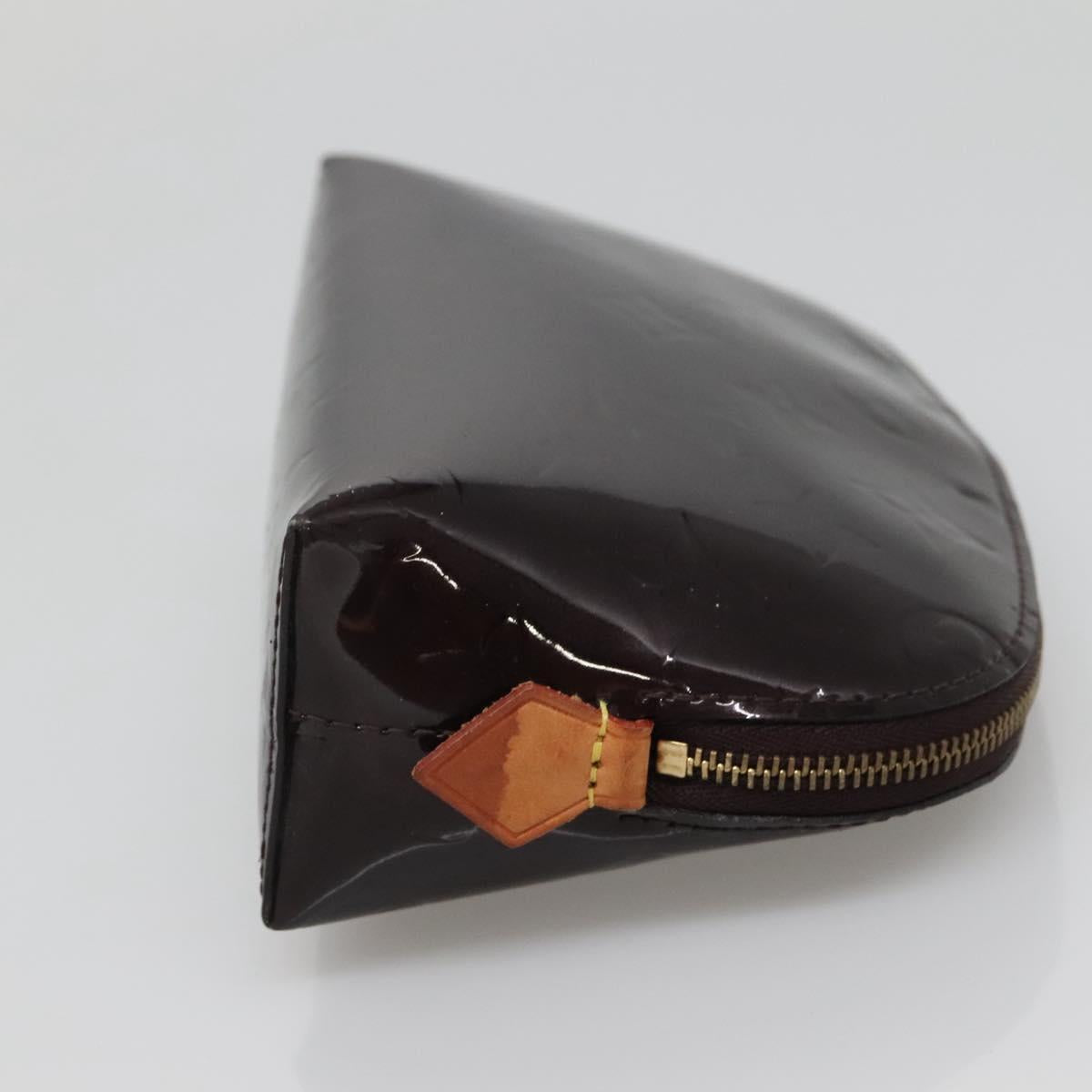 LOUIS VUITTON Monogram Vernis Pochette Cosmetic PM Amarante M91495 Auth 140856