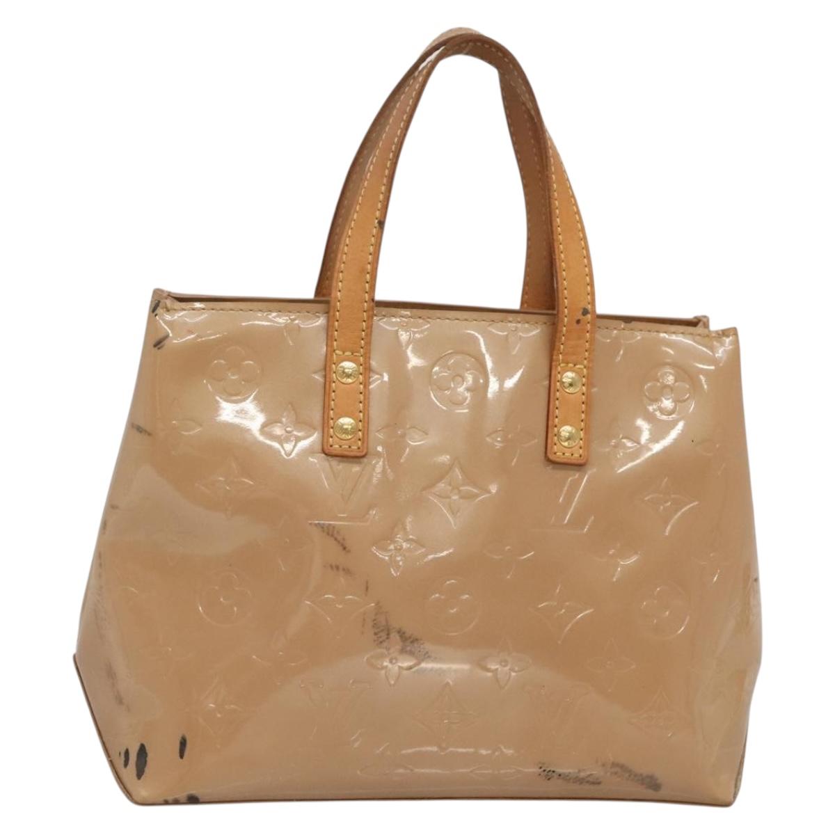 LOUIS VUITTON Monogram Vernis Reade PM Hand Bag Noisette M91334 LV Auth 140863