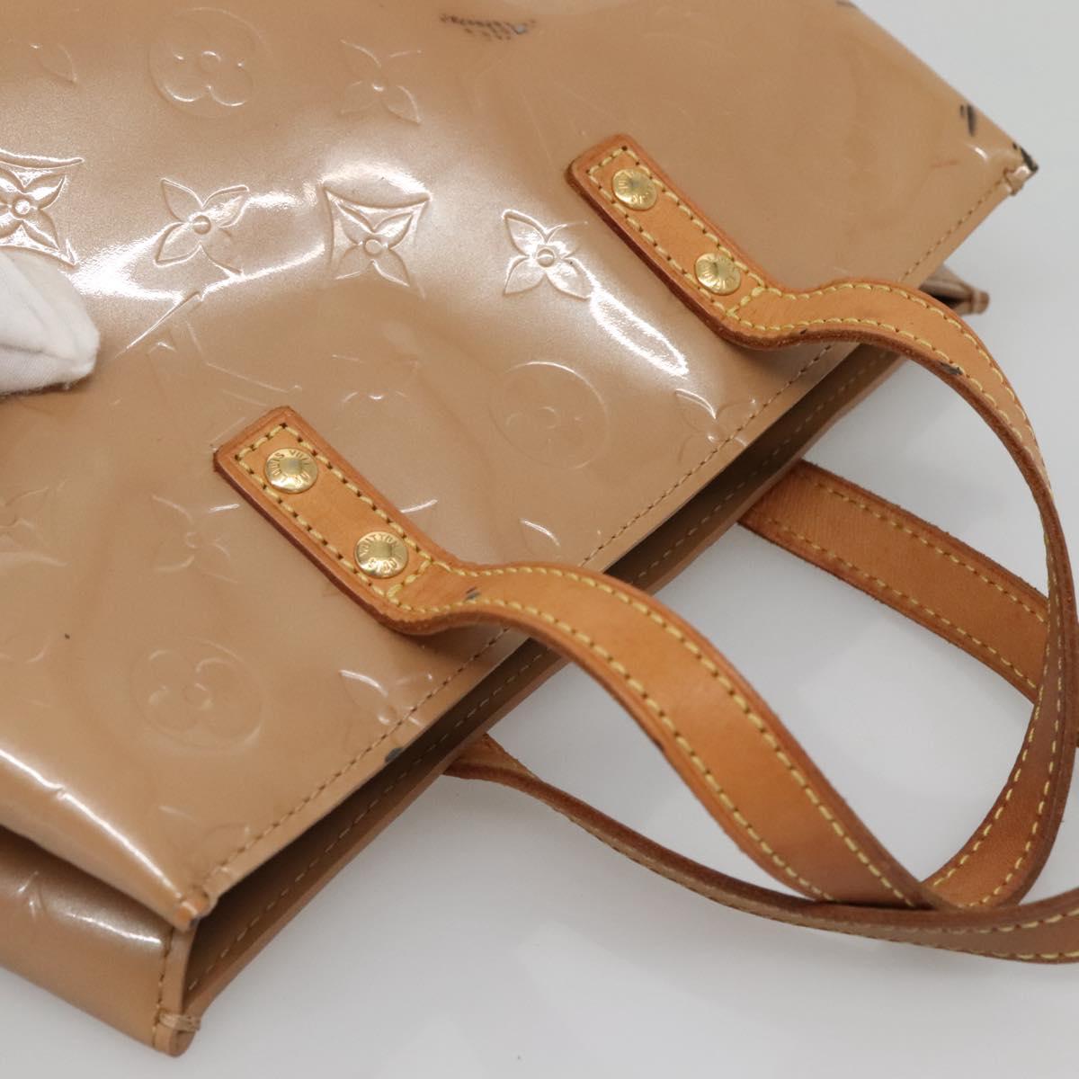 LOUIS VUITTON Monogram Vernis Reade PM Hand Bag Noisette M91334 LV Auth 140863