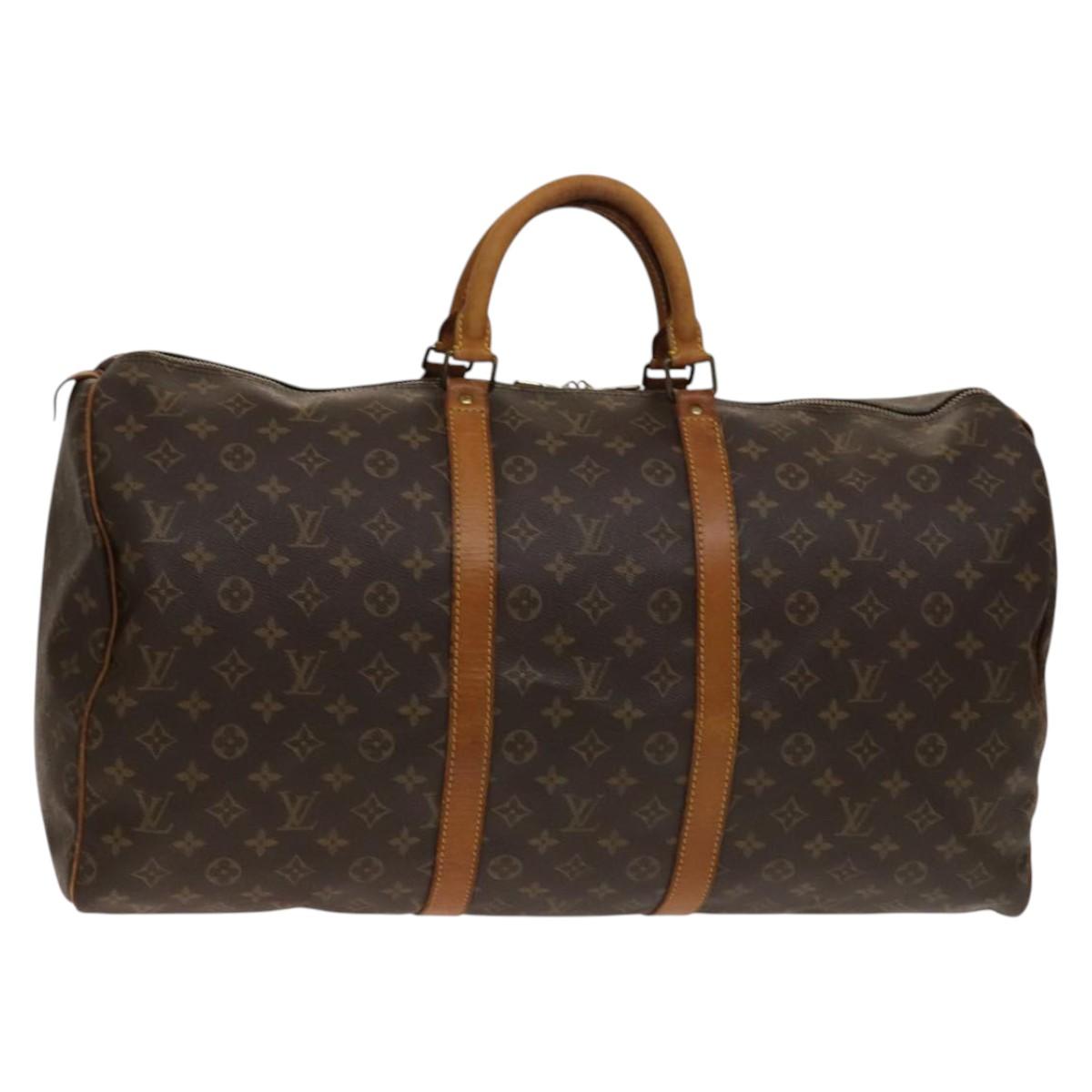 LOUIS VUITTON Monogram Keepall 55 Boston Bag M41424 LV Auth 140879