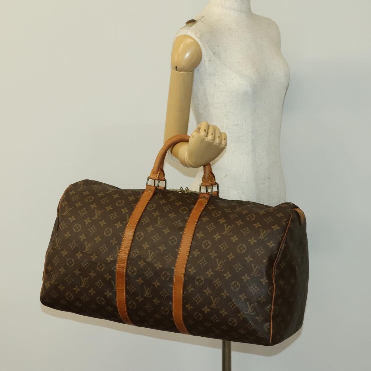 LOUIS VUITTON Monogram Keepall 55 Boston Bag M41424 LV Auth 140879