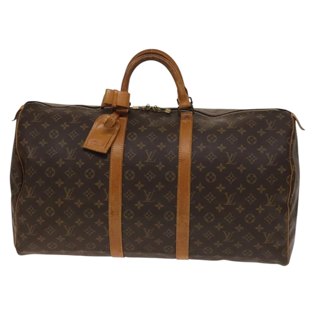 LOUIS VUITTON Monogram Keepall 55 Boston Bag M41424 LV Auth 140880