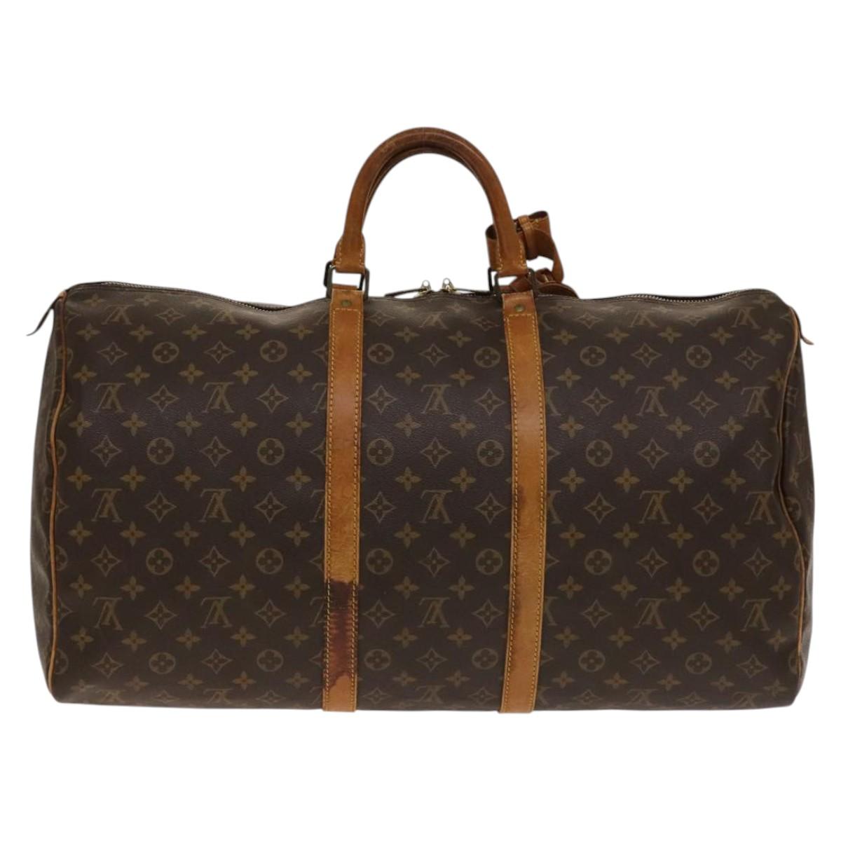 LOUIS VUITTON Monogram Keepall 55 Boston Bag M41424 LV Auth 140880