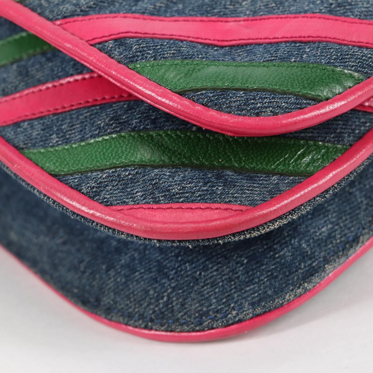 PRADA Shoulder Bag Denim Blue Auth 140894V