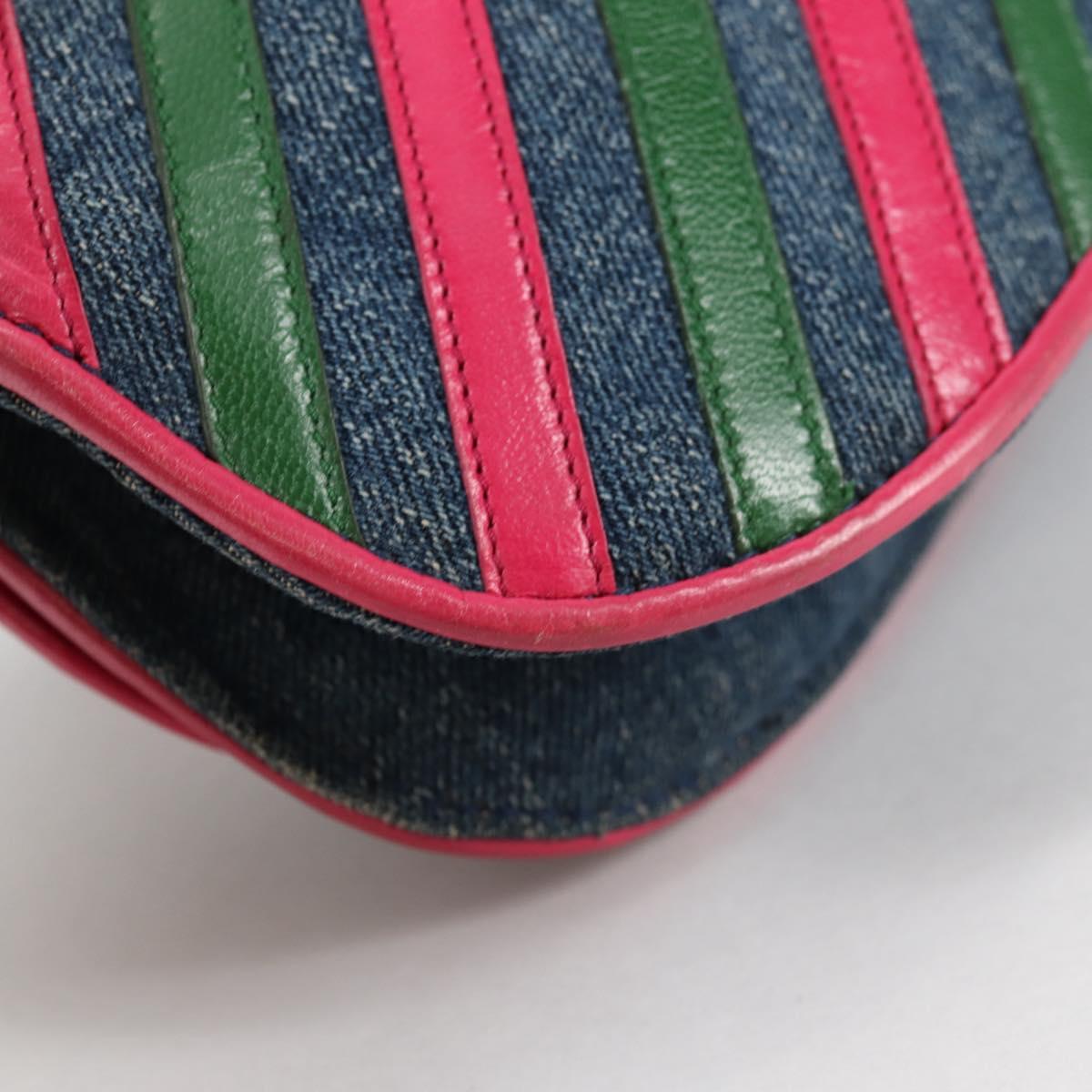 PRADA Shoulder Bag Denim Blue Auth 140894V