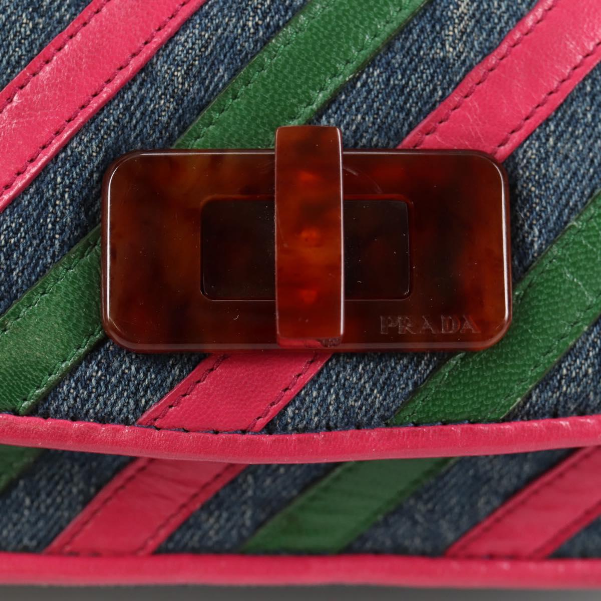 PRADA Shoulder Bag Denim Blue Auth 140894V